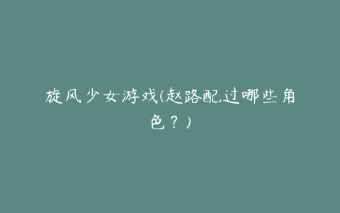 旋风少女游戏(赵路配过哪些角色?)