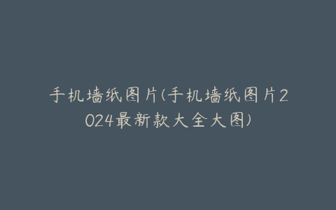 手机墙纸图片(手机墙纸图片2024最新款大全大图)