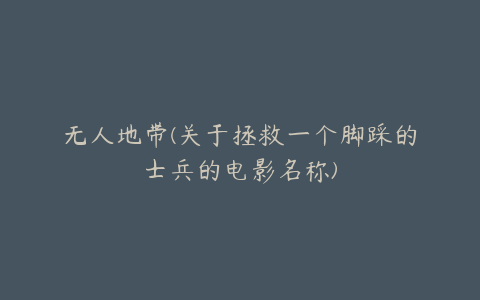 无人地带(关于拯救一个脚踩的士兵的电影名称)