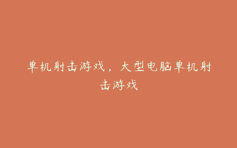 单机射击游戏,大型电脑单机射击游戏